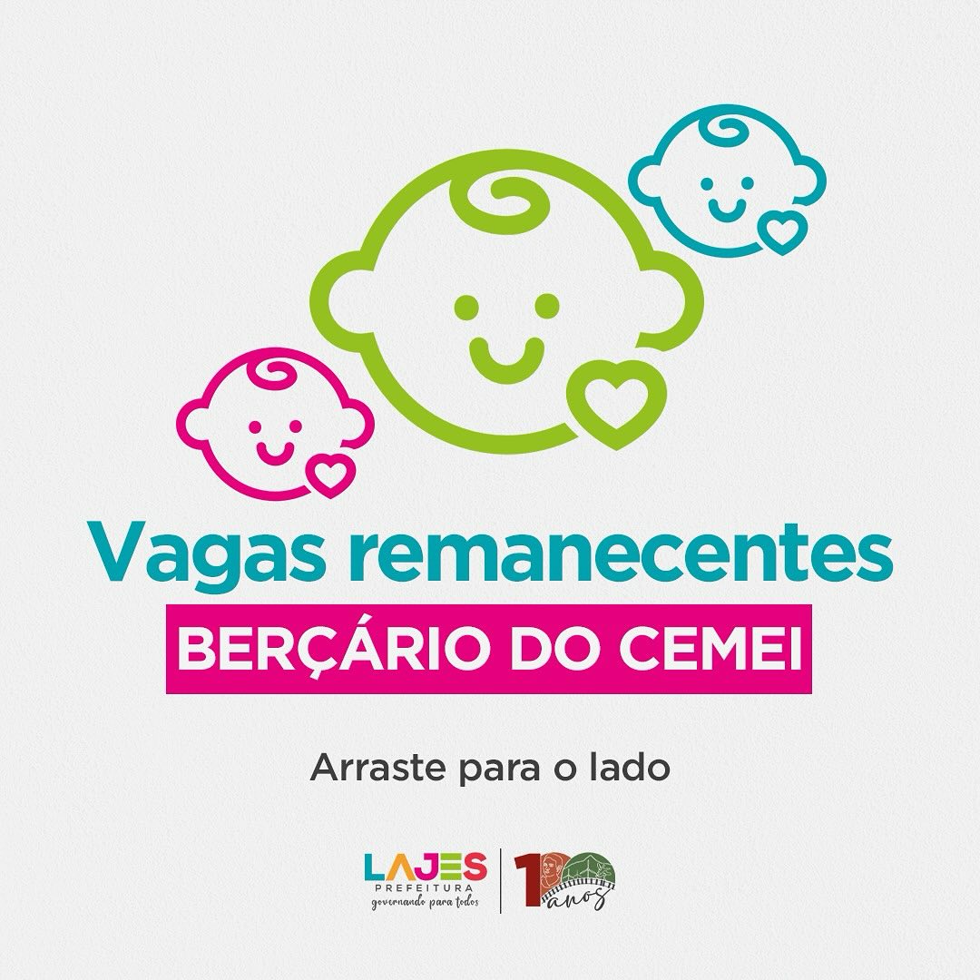 No momento, você está visualizando Vagas remanescentes do Berçário CEMEI.