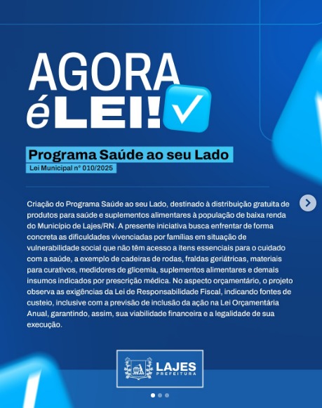 Leia mais sobre o artigo Agora é LEI!